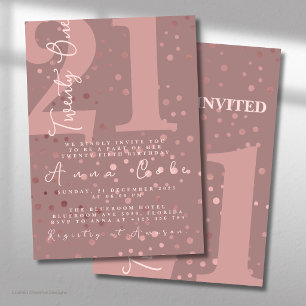 Rosegold Glitzer Birthday Sparkling Glam Party Einladung