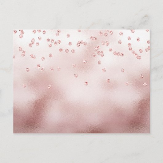 Rosegold Glitzer Confetti Postkarte (Vorderseite)