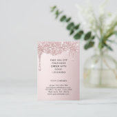 Rosegold Glitzer Discount Card Rabattkarte (Stehend Vorderseite)