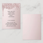 Rosegold Glitzer Discount Card Rabattkarte (Vorne/Hinten)