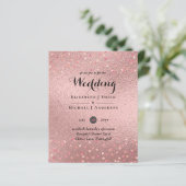 RoseGold Glitzer Glam Foil Look Wedding BUDGET (Stehend Vorderseite)