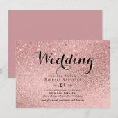 RoseGold Glitzer Glam Foil Look Wedding BUDGET (Vorne/Hinten)