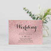 RoseGold Glitzer Glam Foil Look Wedding BUDGET (Stehend Vorderseite)
