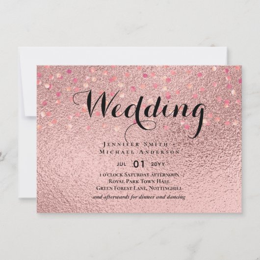 RoseGold Glitzer Glam Foil Look Wedding BUDGET (Vorderseite)