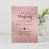 RoseGold Glitzer Glam Foil Look Wedding BUDGET (Stehend Vorderseite)