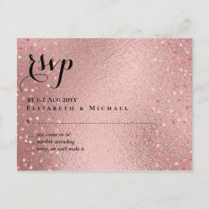 RoseGold Glitzer Glam UAWG Wedding BUDGET Postkarte