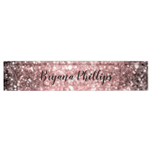 Roségold Glitzerlichter Funkelnde Glitzerschönheit Namensplakette
