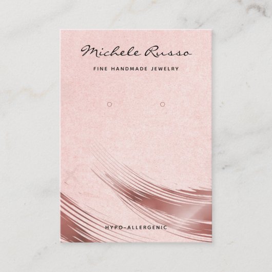 Rosegold Handmade QR Code Schmuckkarten Telefonnummerkarte (Vorderseite)