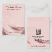 Rosegold Handmade QR Code Schmuckkarten Telefonnummerkarte (Vorne/Hinten)
