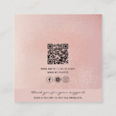 Rosegold Handmade QR Code Schmuckkarten Telefonnummerkarte (Rückseite)