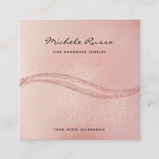 Rosegold Handmade QR Code Schmuckkarten Telefonnummerkarte (Vorderseite)