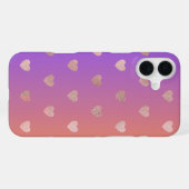 Roségold-Herzmuster-iPhone-16-Case. iPhone Hülle (Rückseite (Horizontal))