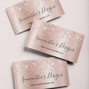 Roségold Konfetti Glitter Ombre Online Shop Visitenkarte