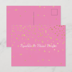 Roségold Konfetti Postkarte