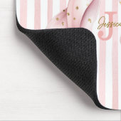 Roségold-Konfetti-Schleife-Monogramm-Name Mousepad (Ecke)