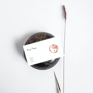Roségold‑Look Yin‑Yang Visitenkarte