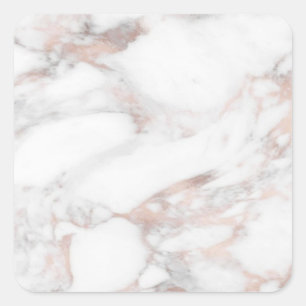Roségold Marmor Elegantes Modernes Leeres Template Quadratischer Aufkleber