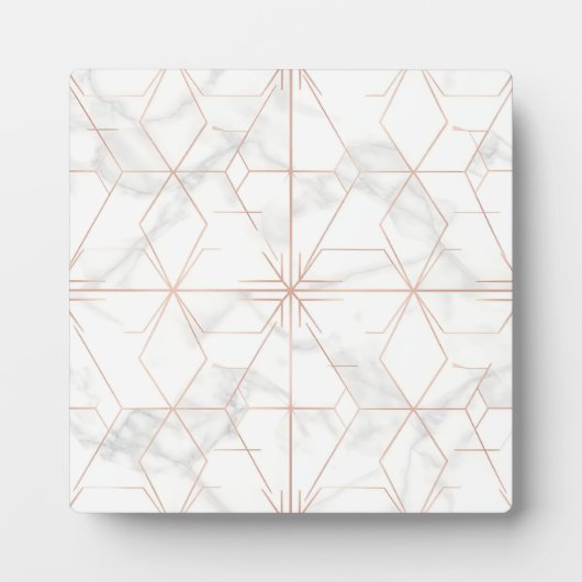 Roségold-Marmor-Geometrisches Muster Fotoplatte (Vorderseite)
