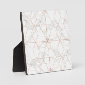 Roségold-Marmor-Geometrisches Muster Fotoplatte (Vorderseite)