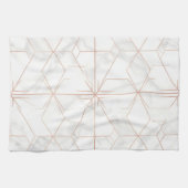Roségold-Marmor-Geometrisches Muster Geschirrtuch (Horizontal)
