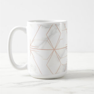 Roségold-Marmor-Geometrisches Muster Kaffeetasse