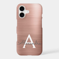 Roségold Metall Elegantes Monogramm