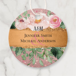 RoseGold Metallischer Glitzer Blumenfolien sehen H Geschenkanhänger