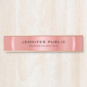 Rosegold Modern Glamour Elegant Template Türschild (Vorderseite )