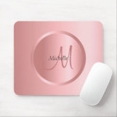 Rosegold Monogram Moderne elegante Vorlage Mousepad (Mit Mouse)