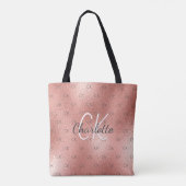 Roségold-Monogramm elegante Schrift Tasche (Rückseite)