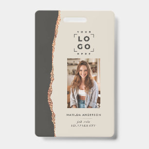 Roségold natürlich schwarzes modernes girly elegan ausweis