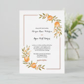 Rosegold Peach Blossom Einladung zur Hochzeit (Stehend vorne)