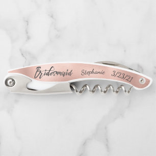 Roségold personalisiertes Brautjungfern-Hochzezeit Kellnermesser