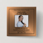Roségold/Personalisiertes Foto - Mitarbeiter-Ausze Button (Vorderseite)