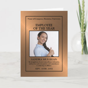 Roségold/Personalisiertes Foto - Mitarbeiter-Ausze Karte