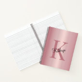 Roségold personalisiertes Monogramm  Notizblock (Innenseite)