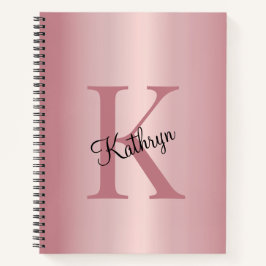 Roségold personalisiertes Monogramm Notizblock