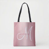 Roségold personalisiertes Monogramm Tasche (Vorderseite)