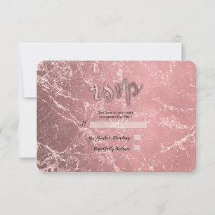 Roségold Pink Moderne Glamour Marmor RSVP Antwortk Karte
