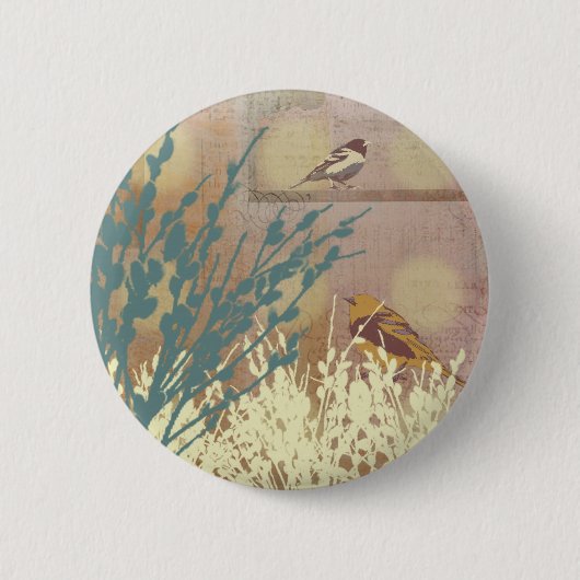 Rosegold Pussy-Weide-Vogel-Entwurfs-Unterseite Button (Vorderseite)