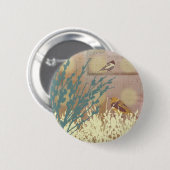 Rosegold Pussy-Weide-Vogel-Entwurfs-Unterseite Button (Vorne & Hinten)