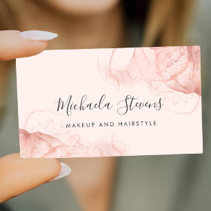 Roségold-Rosa elegante Schrift Visitenkarte