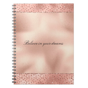 Roségold Rosa Glamour Glitterpunkte Notizblock