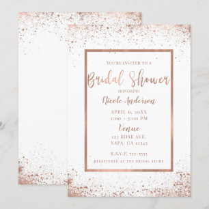 Roségold-Rosa Glamour Moderne Schicke Hochzeitsdus Einladung