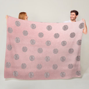 Roségold Rosa Glanz Glamour Punkte Modern Chic Fleecedecke
