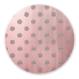 Roségold Rosa Glanz Glamour Punkte Modern Chic Keramikknauf