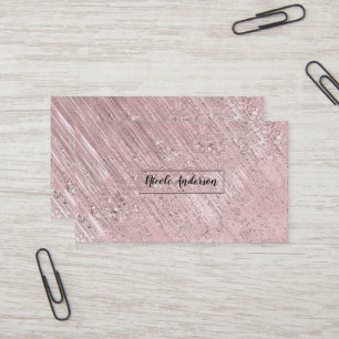 Roségold Rosa Glitter Funkeln Glamour Modern Chic Visitenkarte