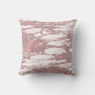 Roségold Rosa Glitter Funky Marmor Glamourös Trend Kissen
