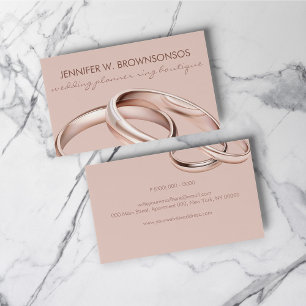 Roségold-Rosa-Hochzeits-Jubiläumsring Visitenkarte