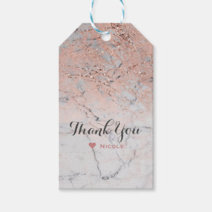 Roségold Rosa Moderne Marmor Glam Chic Party Favor Geschenkanhänger